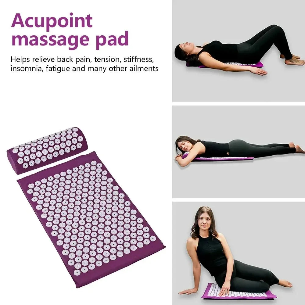 Yoga Massage Mat Acupressure Relieve Stress Back Cushion Massage