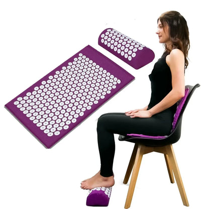 Yoga Massage Mat Acupressure Relieve Stress Back Cushion Massage