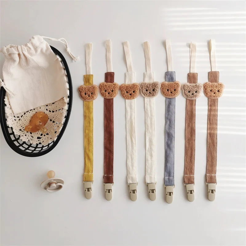 Cute Bear Baby Pacifier Chain Clips Holders