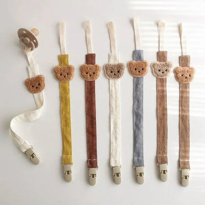 Cute Bear Baby Pacifier Chain Clips Holders