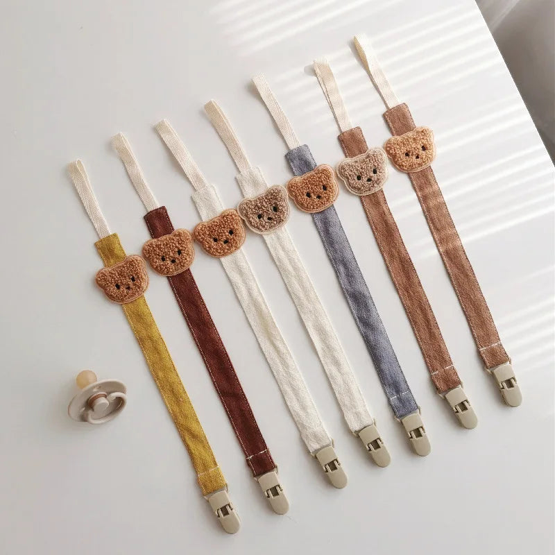 Cute Bear Baby Pacifier Chain Clips Holders