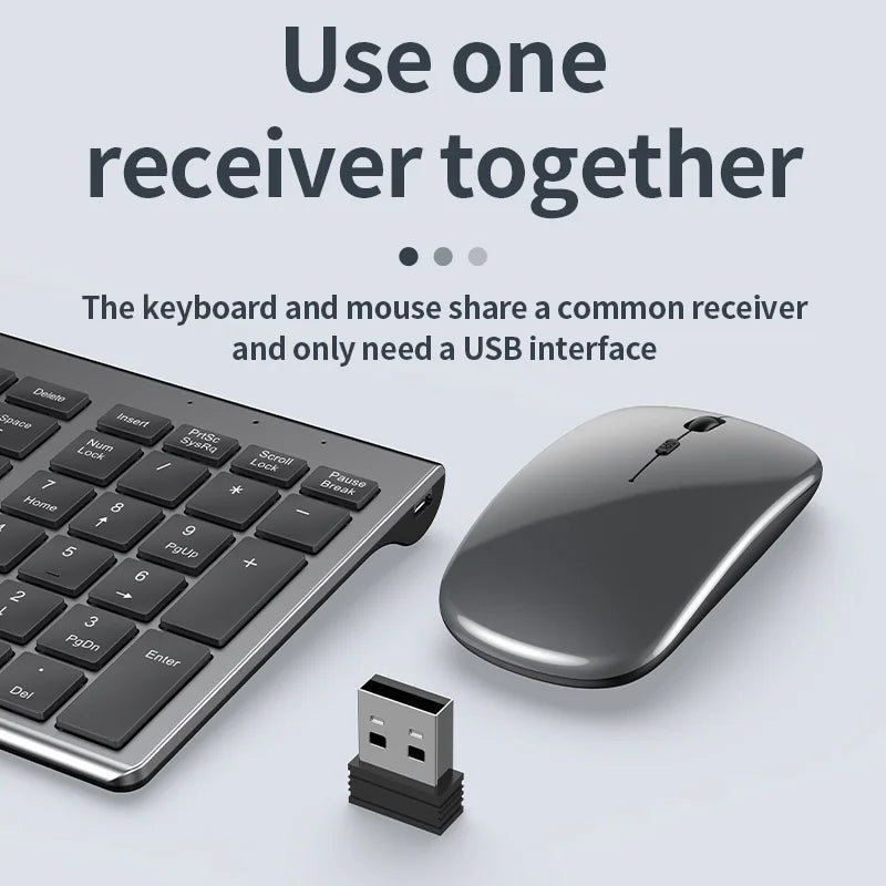 Jomaa Slim Rechargeable Bluetooth Keyboard and Mouse Set